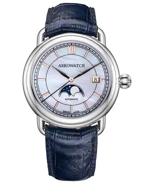 Aerowatch 1942 Moonphase Automatic A 77983 AA02 BR BLEU, Verze: modrá 