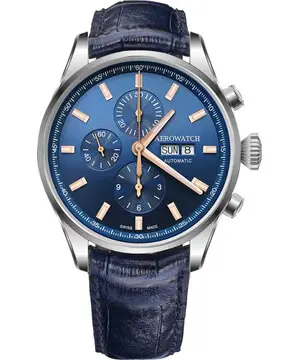 Aerowatch Les Grandes Classiques Automatic Valjoux Chronograph A 61989 AA01, Verze: modrá 