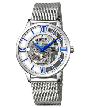 Festina Automatic Skeleton Gents F20534/1, Verze: stříbrná 