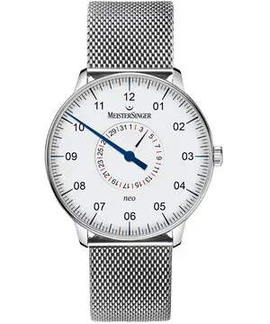 MeisterSinger Neo Plus Pointer Date NED401, Verze: stříbrná 
