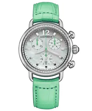 Aerowatch 1942 Chronolady Pastel Green A 81105 AA03 DIA, Verze: zelená 