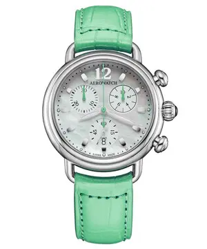 Aerowatch 1942 Chronolady Pastel Green A 81105 AA03, Verze: zelená 