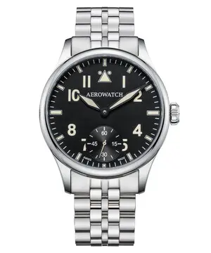 Aerowatch Renaissance Grande Mecanique Aviateur A 55981 AA02 M, Verze: stříbrná 