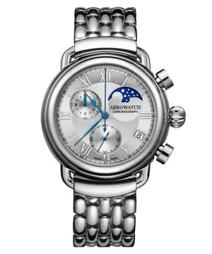 Aerowatch 1942 Chrono Moonphase A 78100 AA03 M, Verze: stříbrná 