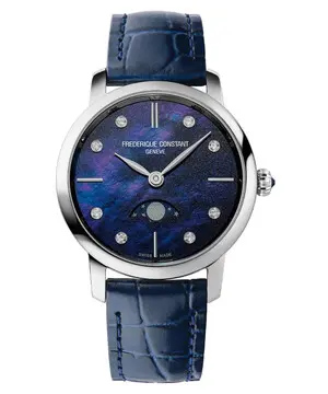 Frederique Constant Classics Slimline Ladies Moonphase FC-206MPND1S6, Verze: modrá 