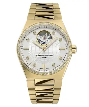 Frederique Constant Highlife Ladies Automatic Heart Beat FC-310MPWD2NHD5B, Verze: žluté zlato 
