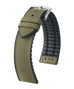 Řemínek Hirsch Arne zelený, Verze: zelená, Šířka řemínku: 20 mm, Šířka u spony: 18 mm, Délka řemínku: L - 120/80 