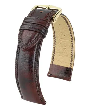 Řemínek Hirsch Ascot hnědý, Verze: hnědá, Šířka řemínku: 18 mm, Šířka u spony: 16 mm 