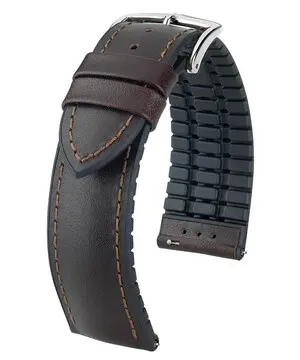 Řemínek Hirsch James hnědý, Verze: hnědá, Šířka řemínku: 22 mm, Šířka u spony: 20 mm, Délka řemínku: L - 120/80 