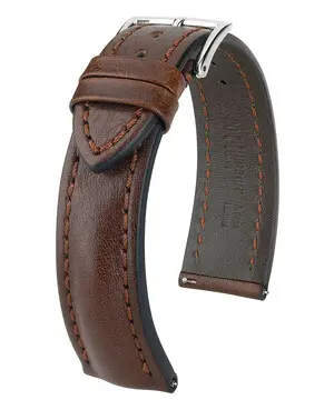 Řemínek Hirsch Lucca kolor hnědý, Verze: hnědá, Šířka řemínku: 22 mm, Šířka u spony: 20 mm 