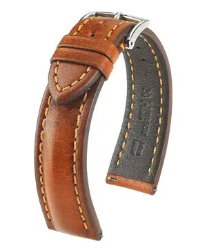 Řemínek Hirsch Lucca kolor zlatohnědý, Verze: hnědá2, Šířka řemínku: 20 mm, Šířka u spony: 18 mm 