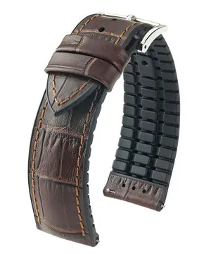 Řemínek Hirsch Paul hnědý, Verze: hnědá, Šířka řemínku: 22 mm, Šířka u spony: 20 mm, Délka řemínku: L - 120/80 