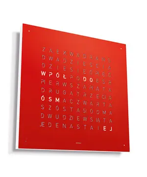 Hodiny Qlocktwo Earth 45 Red Pepper, Jazyk: PL Poland 