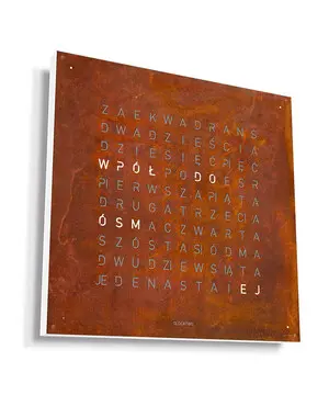 Hodiny Qlocktwo Earth 45 Creators Edition Rust, Jazyk: PL Poland 