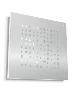 Hodiny Qlocktwo Earth 45 Stainless Steel, Jazyk: EN English 