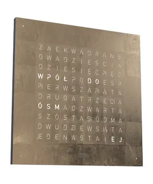 Hodiny Qlocktwo Earth 45 Moon Gold Limited Edition, Verze: žluté zlato 