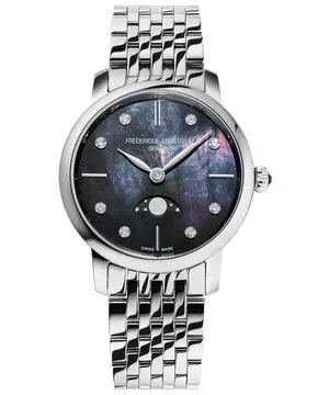 Frederique Constant Classics Slimline Ladies Moonphase FC-206MPBD1S6B, Verze: stříbrná 