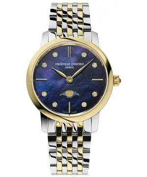 Frederique Constant Classics Slimline Ladies Moonphase FC-206MPND1S3B, Verze: žluté zlato 