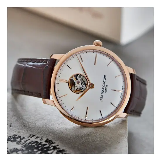 Pánské hodinky Frederique Constant Slimline Auto Heart Beat FC-312V4S4, Verze: hnědá , 5 image