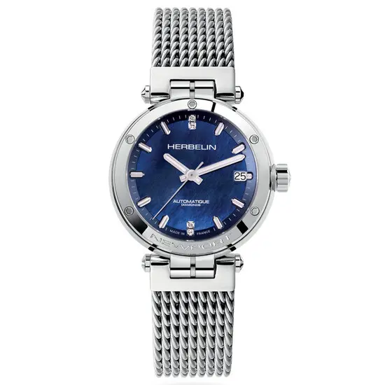 Dámské hodinky Herbelin Newport Automatic 1658AP90B, Verze: modrá 