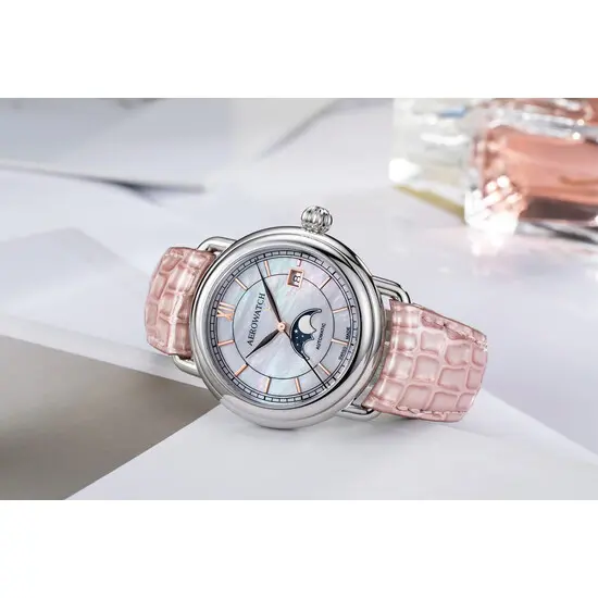 Dámské hodinky Aerowatch 1942 Moonphase Automatic A 77983 AA02 BR RO, Verze: růžová , 2 image