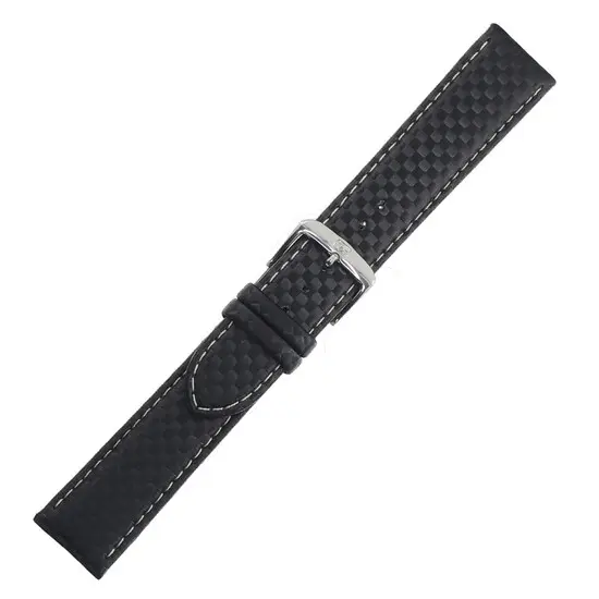 Řemínek Di-Modell Carbonio černý, Šířka řemínku: 20 mm, Šířka u spony: 18 mm, Délka řemínku: L - 120/80 