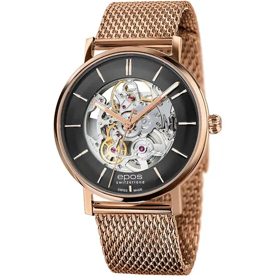 Pánské hodinky Epos 3437.135.24.15.34 Originale Retro Skeleton, Verze: černá 