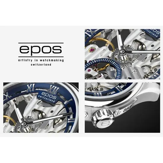 Pánské hodinky Epos Originale Skeleton Limited Edition 3500.165.20.26.25, Verze: modrá , 8 image