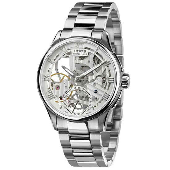 Pánské hodinky Epos Originale Skeleton Limited Edition 3500.165.20.28.30, Verze: stříbrná2 