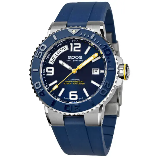 Pánské hodinky Epos Sportive Diver Day Date 3441.142.96.96.56, Verze: modrá2 