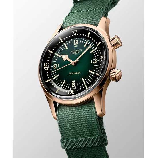 Pánské hodinky Longines Legend Diver Watch Bronze L3.774.1.50.2, Verze: zelená , 5 image