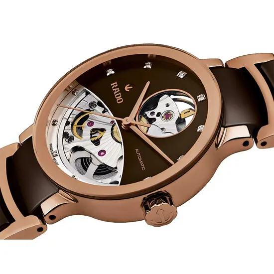 Dámské hodinky Rado Centrix Automatic Diamonds Open Heart R30248712, Verze: hnědá , 2 image