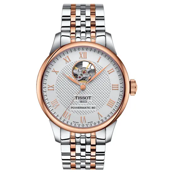 Pánské hodinky Tissot Le Locle Powermatic 80 Open Heart T006.407.22.033.02, Verze: růžové zlato 