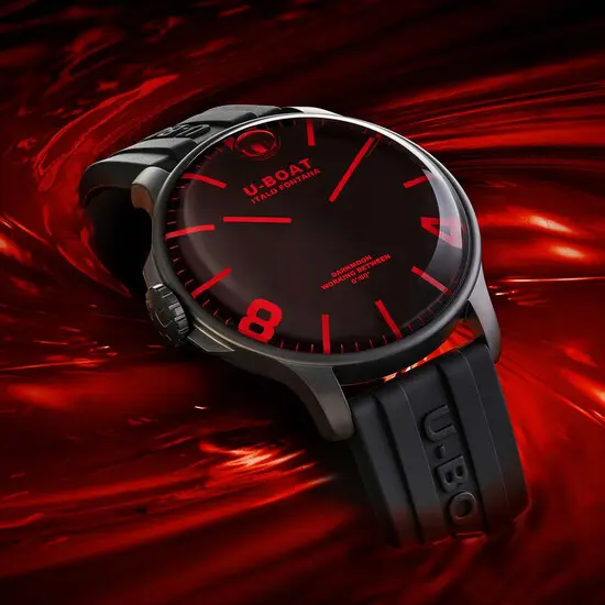 Pánské hodinky U-BOAT Darkmoon Red Glass PVD 8466/D, Verze: červená2 , 4 image