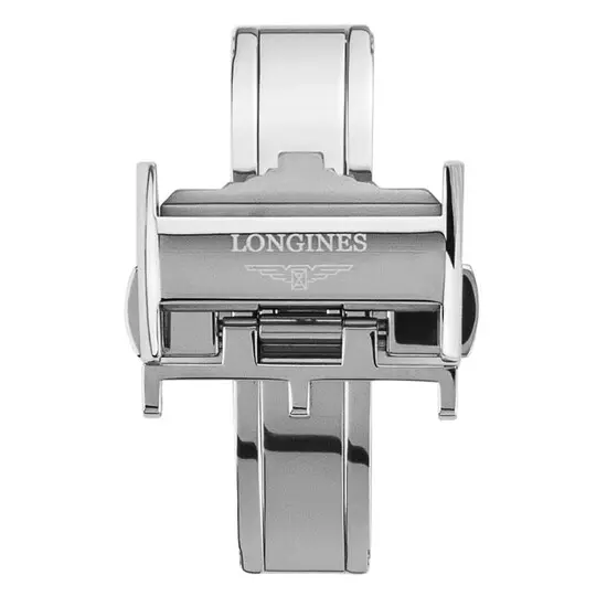 Zapięcie motylkowe Longines kolor srebrny 22 mm, Barva dílu: stříbrný lesklý, Šířka: 22, Materiál: nerezová ocel , 2 image