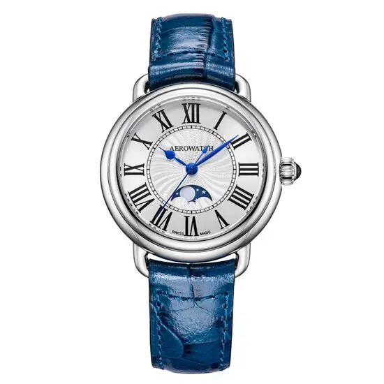 Dámské hodinky Aerowatch 1942 Elegance Moon Phase A 43960 AA03, Verze: modrá2 