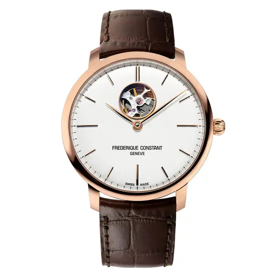 Pánské hodinky Frederique Constant Slimline Auto Heart Beat FC-312V4S4, Verze: hnědá 
