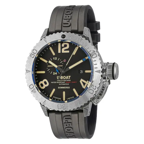 Pánské hodinky U-BOAT Sommerso Damascus Right Limited Edition 9988, Verze: černá2 