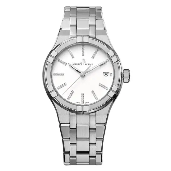 Dámské hodinky Maurice Lacroix Aikon Quartz AI1106-SS002-150-1, Verze: bílá 