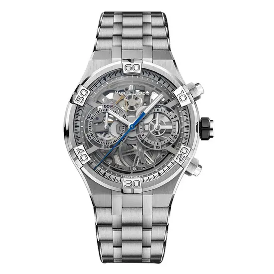 Pánské hodinky Maurice Lacroix Aikon Chronograph Skeleton AI6098-SS002-090-1, Verze: stříbrná 