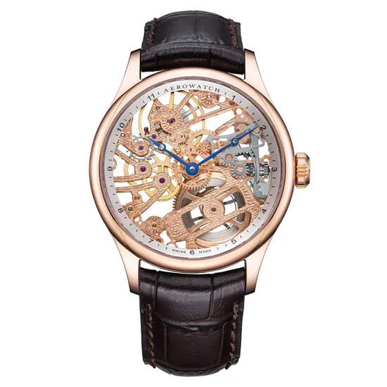 Pánské hodinky Aerowatch Renaissance Skeleton Classic A 50981 RO02, Verze: růžové zlato2 