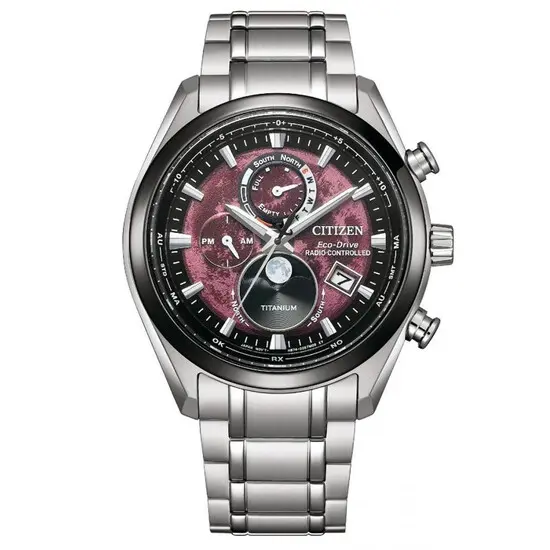 Pánské hodinky Citizen Tsukiyomi Moonphase BY1018-80X, Verze: červená 