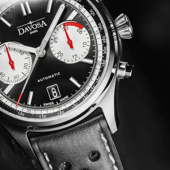 Pánské hodinky Davosa Newton Pilot Rally Chronograph 161.536.55, Verze: černá , 6 image