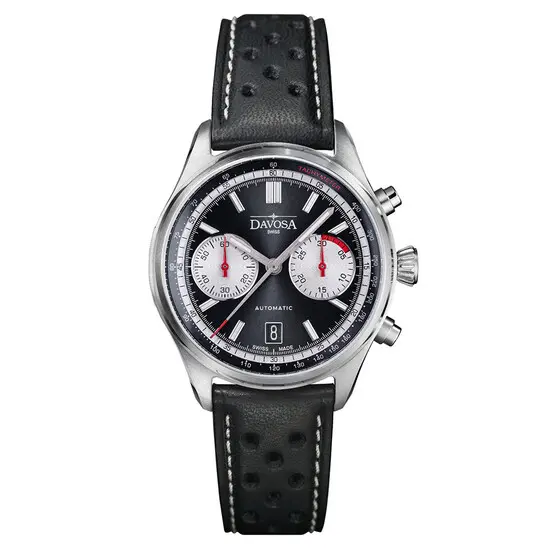 Pánské hodinky Davosa Newton Pilot Rally Chronograph 161.536.55, Verze: černá 