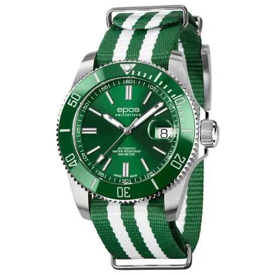 Pánské hodinky Epos Sportive Diver 3504.131.93.13.63, Verze: zelená3 