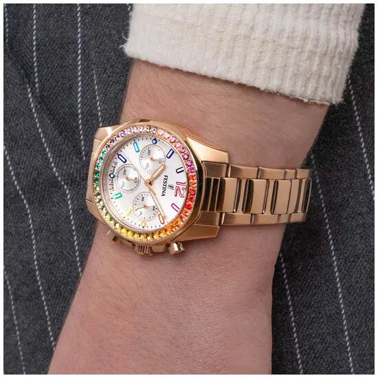 Dámské hodinky Festina Boyfriend Chronograph Rainbow F20639/2, Verze: růžové zlato , 4 image
