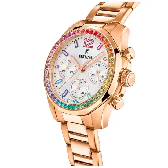 Dámské hodinky Festina Boyfriend Chronograph Rainbow F20639/2, Verze: růžové zlato , 2 image