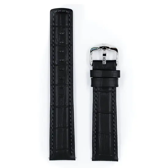 Řemínek Hirsch Grand Duke černý 20 mm L - 120/80, Verze: černá2, Šířka řemínku: 20 mm, Šířka u spony: 18 mm, Délka řemínku: L - 120/80 , 2 image