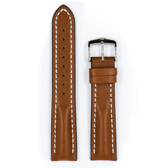 Řemínek Hirsch Heavy Calf zlatohnědý 22 mm L - 120/80, Verze: hnědá2, Šířka řemínku: 22 mm, Šířka u spony: 20 mm , 2 image