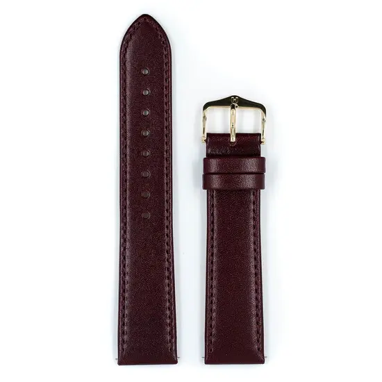 Řemínek Hirsch Osiris bordó 12 mm M - 110/70, Verze: vínová, Šířka řemínku: 12 mm, Šířka u spony: 10 mm, Délka řemínku: M - 110/70 , 2 image
